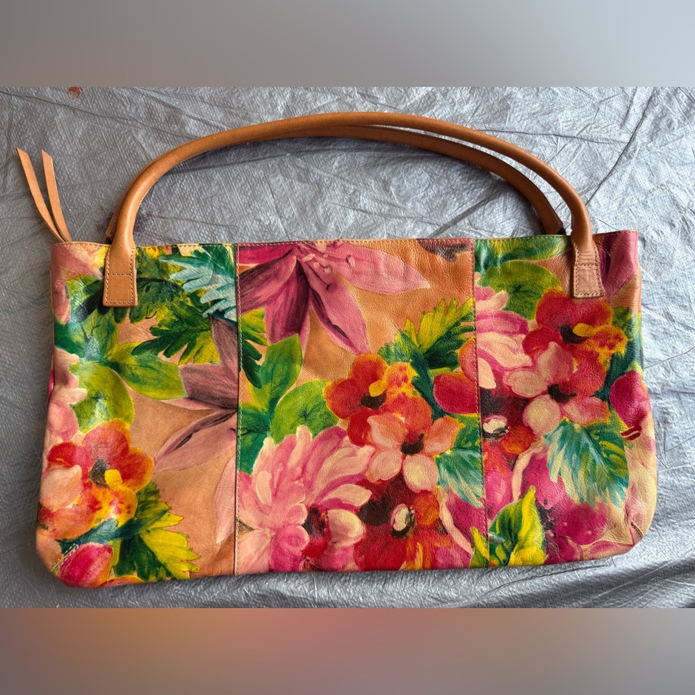 Maurizio Taiuti Hand-Painted Leather Tote Bag